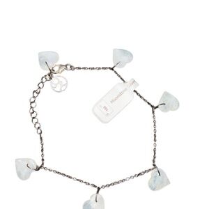 Heart Charm Bracelet - White Moonstone